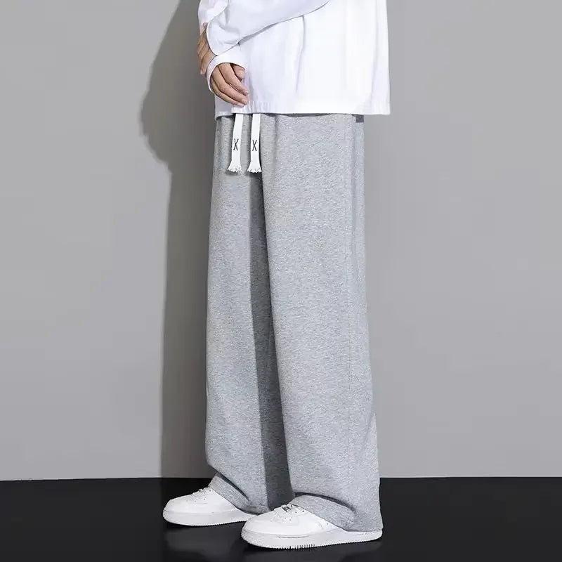 New Men's Casual Sports Pants Loose Elastic Waist Spring Autumn Versatile Straight Leg Long Trousers Comfortable Fit
