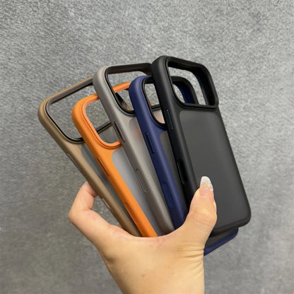 New Metal Buttons Skin Feel Orange Shield Matte Transparent Phone Case For iPhone 17 Pro Max 17 Air 17 Pro 17 Shockproof Cover