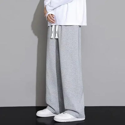 New Men's Casual Sports Pants Loose Elastic Waist Spring Autumn Versatile Straight Leg Long Trousers Comfortable Fit