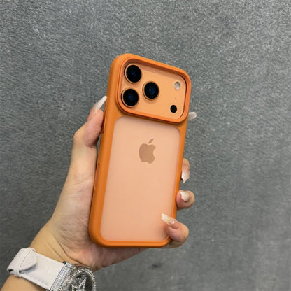 New Metal Buttons Skin Feel Orange Shield Matte Transparent Phone Case For iPhone 17 Pro Max 17 Air 17 Pro 17 Shockproof Cover