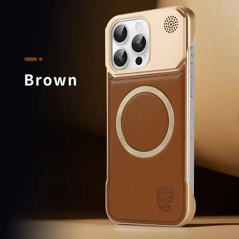 Luxury Magnetic Leather Aromatherapy Phone Case For iPhone 11 12 13 14 15 16 17 Pro Max Plus Wireless Charging Borderless Cover