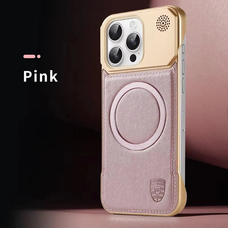 Luxury Magnetic Leather Aromatherapy Phone Case For iPhone 11 12 13 14 15 16 17 Pro Max Plus Wireless Charging Borderless Cover
